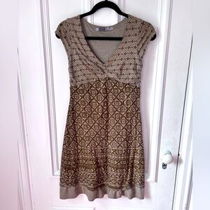 Women’s Athleta Dhara Burnout Green Empire Waist Dress Size Small